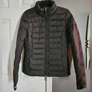 Express Full Zip Puffer Jacket Coat w/ Thumb Holes Women (L)